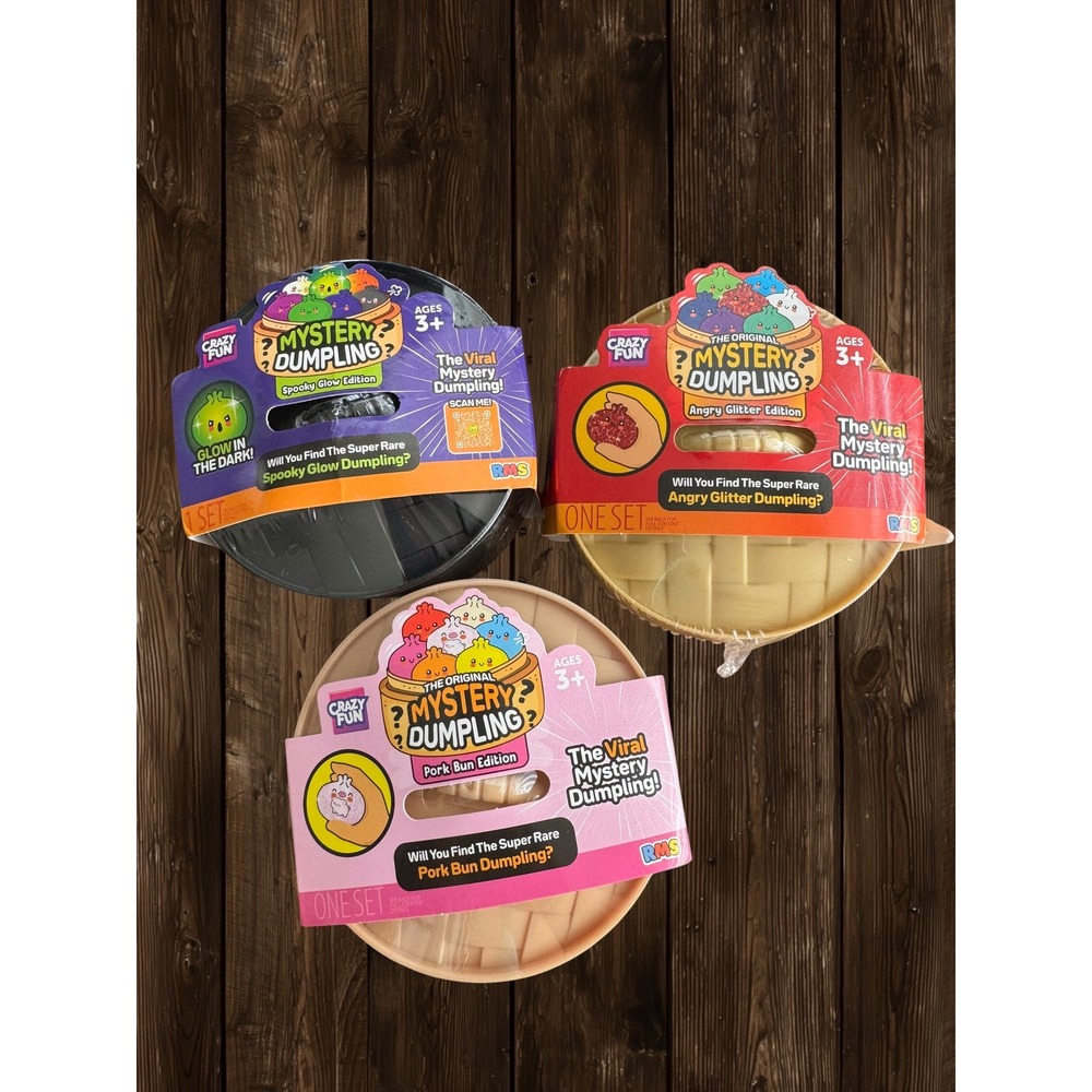 RMS Crazy Fun Mystery Dumpling Squishy Bundle Spooky Glow Angry Glitter Pork Bun